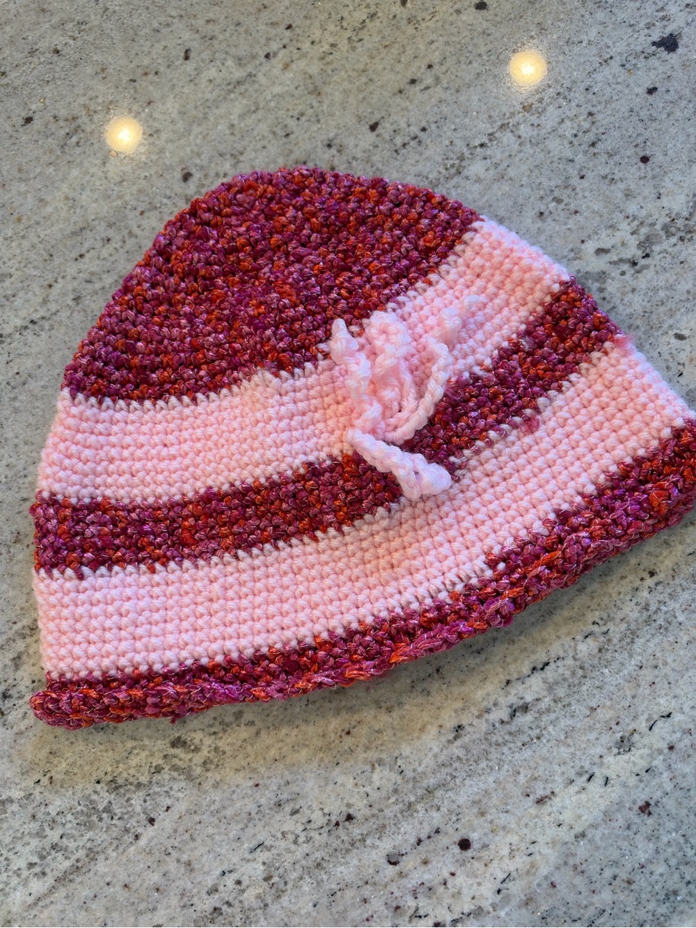 Handmade Pink & Berry Crochet Women’s Beanie